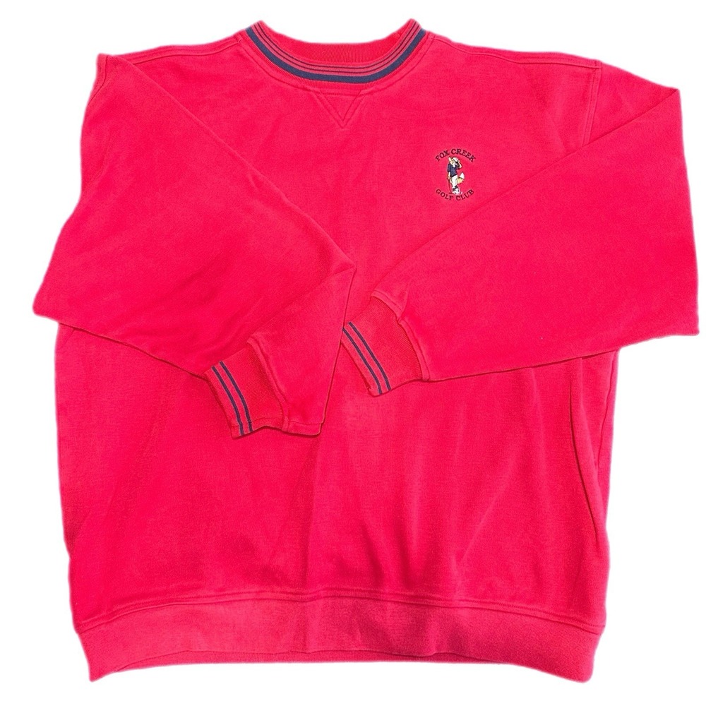 Vintage Gear For Sports Fox Creek Golf Club Red XL Men's Embroidered crewneck